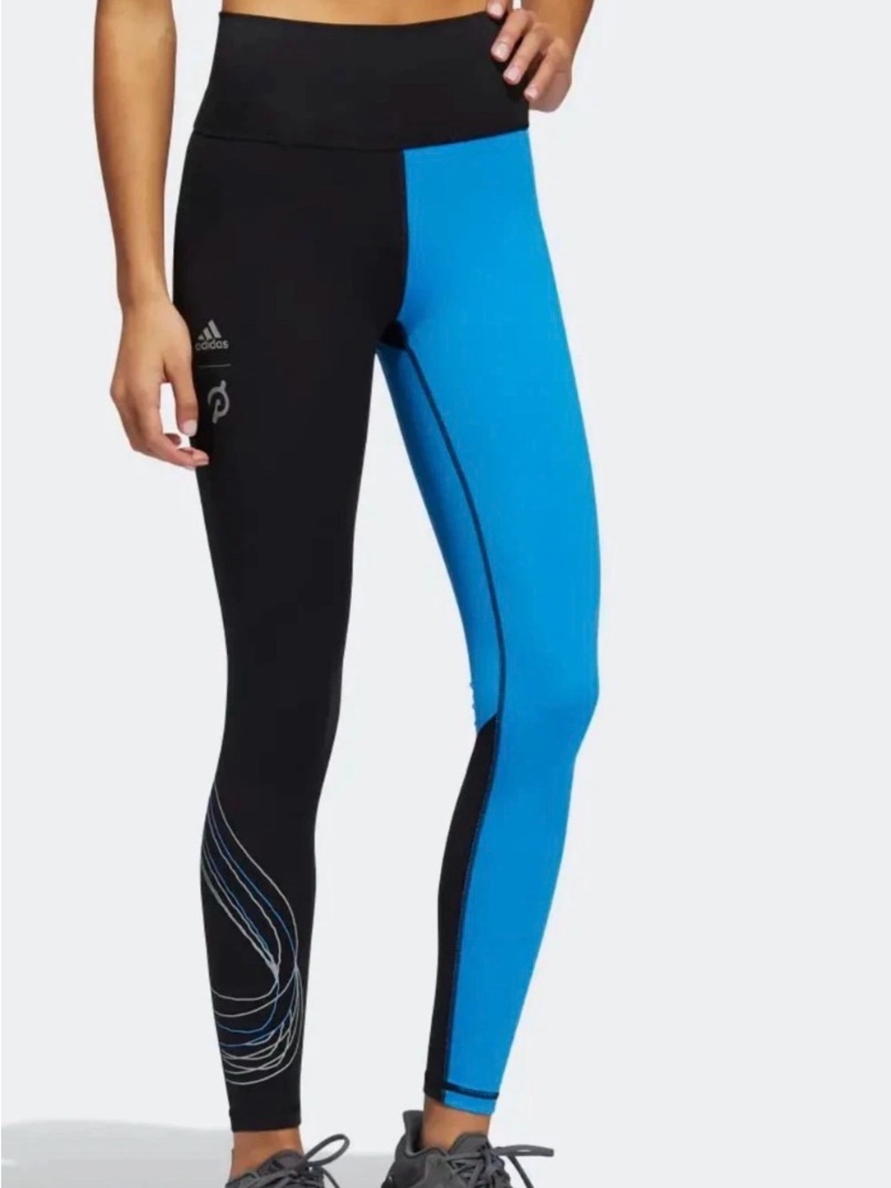 Adidas Women’s Black & Blue High-Waist Performance Leggings size Small